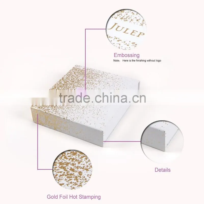 Gold foil hot stamping and embossing printed cosmetic box for mini bottle