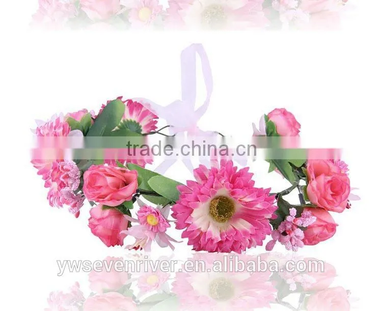 Sweet, Japan and South Korea color simulation Daisy wreath of cloth art tire headdress flower wholesale wedding photo festival o