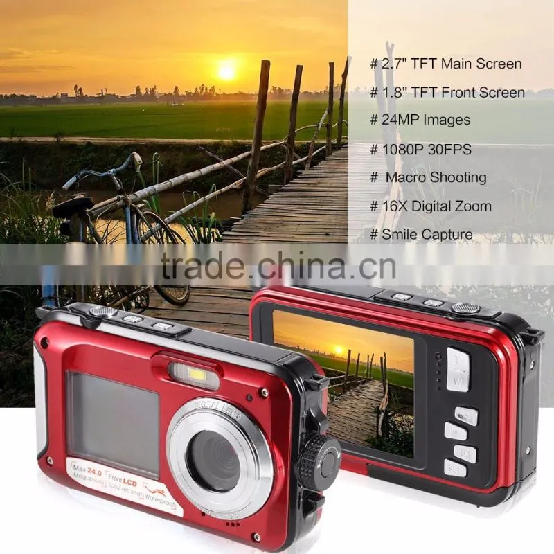 DC-16 WINAIT OEM Water proof 4k digital camera dual display 2.7'' TFT and 1.8'' TFT dual panel DC-16