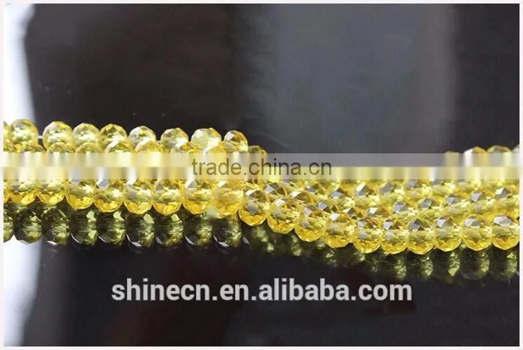 Pujiang wholesale factory price general colorful loose beads 4mm faceted roundelle glass crystal beads