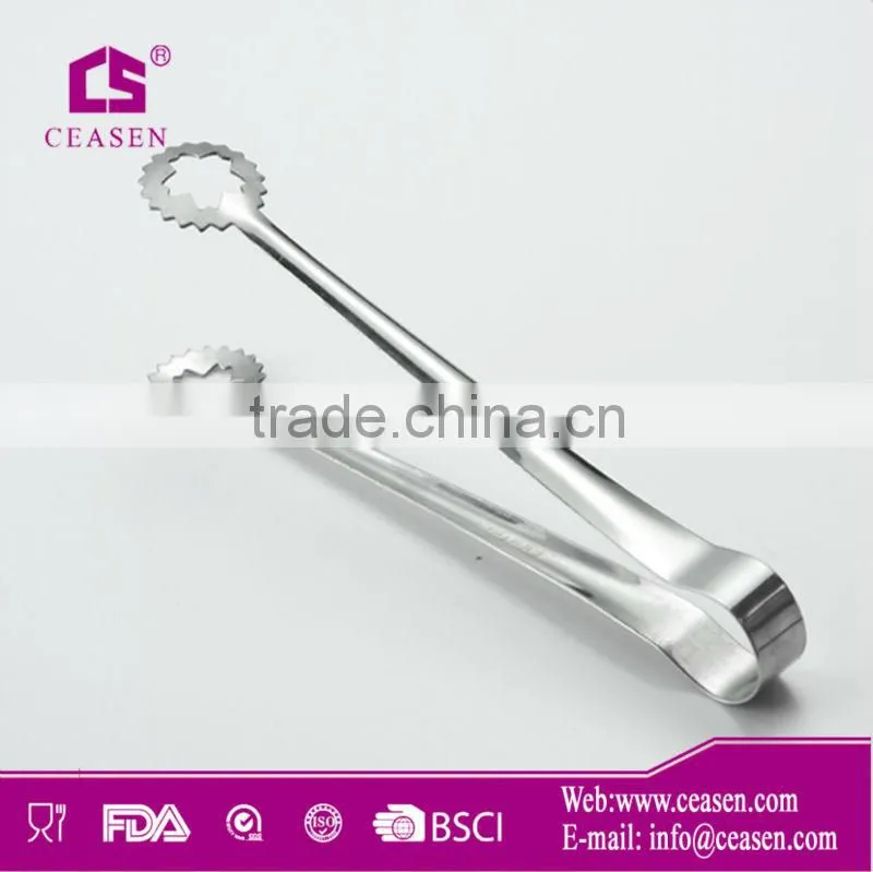 Kitchen promotional stainless steel oil strainer tongs serving tongs