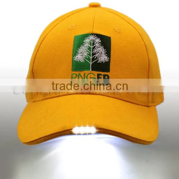 factory supply customized logo LED light baseball cap