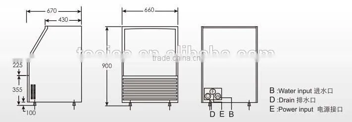 CE certificate commercial ice cube machine, ice freezer