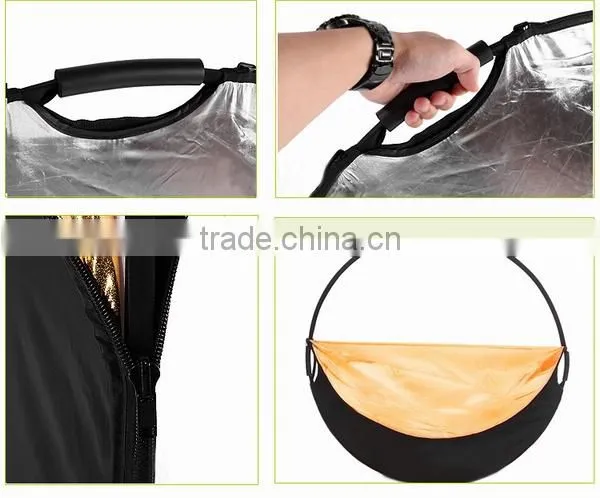 Double hand-held portable 80cm 5-in-1 circle reflector Silver/White/Black/Gold/Soft