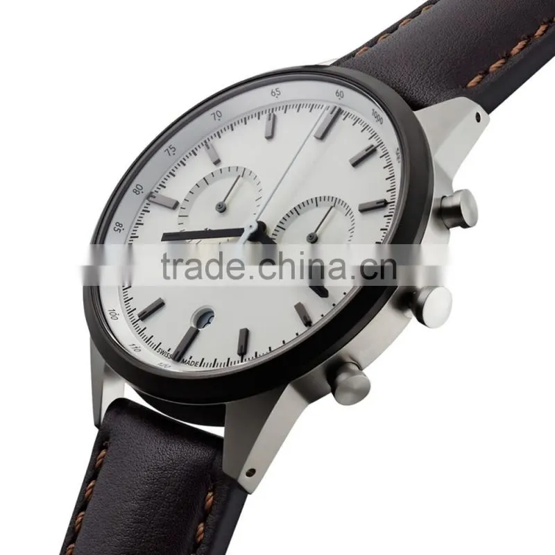Business fashion genuine leather wrist man watch