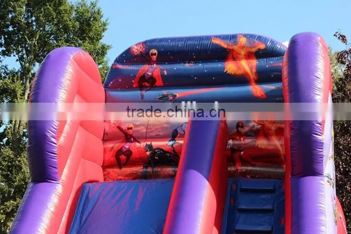 Clearance commercial grade inflatable water slides,Superhero water slide inflatable slide giant