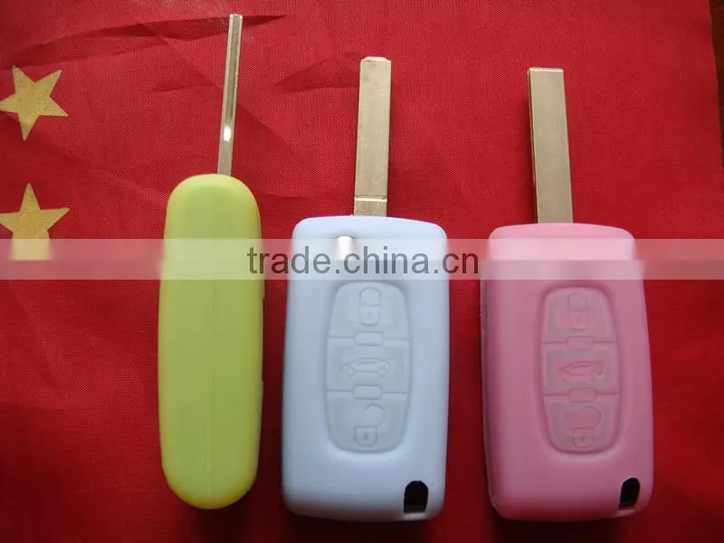 Tongda remote control key sets of silicone key case for Peugeot