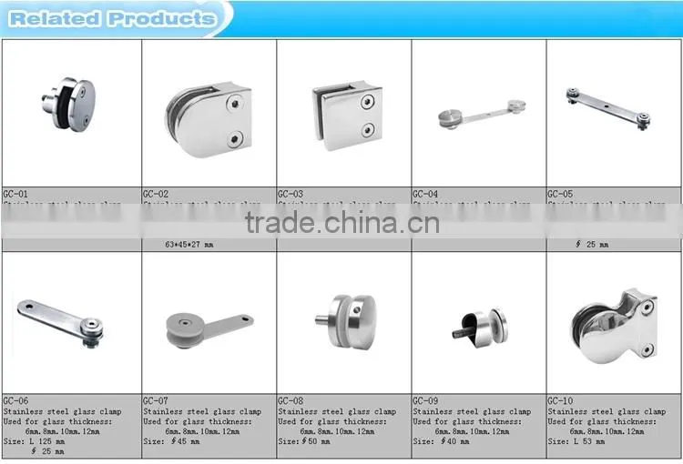 Best selling GC-01 stainless steel round glass clamp