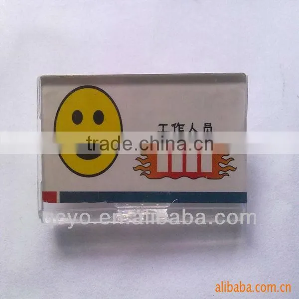 Yellow smiling face chest card from Shenzhen factory