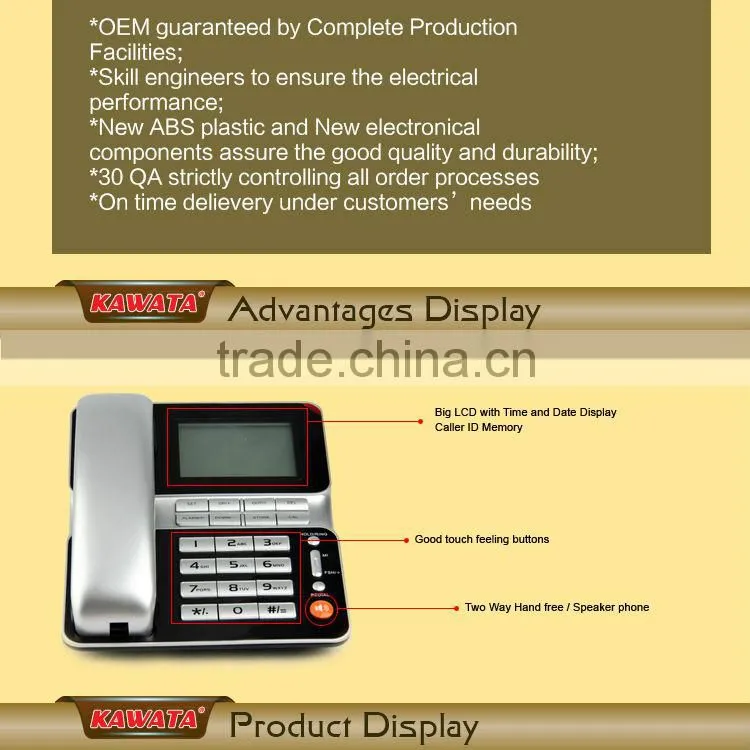 Hot selling lcd backlight business desk landline telephone