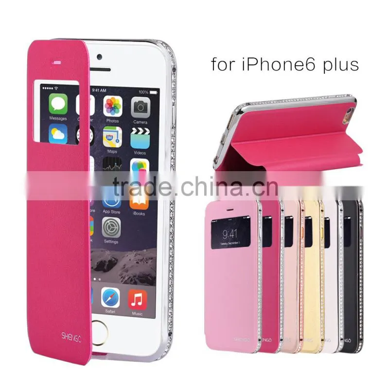 2015 Metal Cell Phone Leather Cases for iPhone