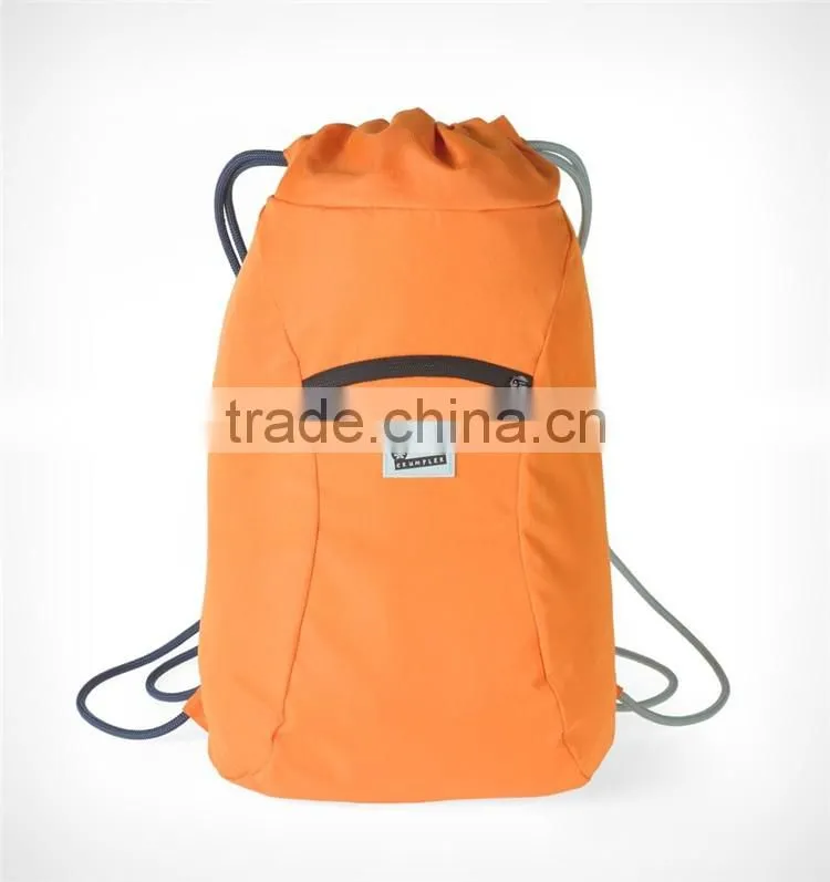 wholesale cheap small pink polyester outdoor gym backpack drawstring bag
