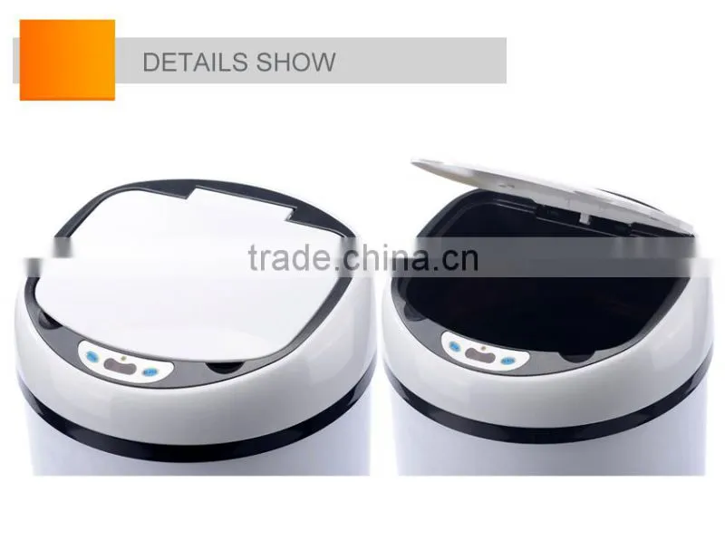 12L abs waste bins, easy to set up plastic indoor trash cans