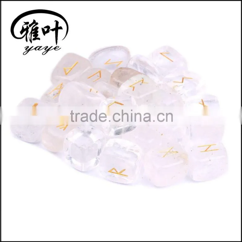 Bulk Natural Highly Pilished Stone Gift Word Engraved Reiki Crystal Tumbled Rune Stones