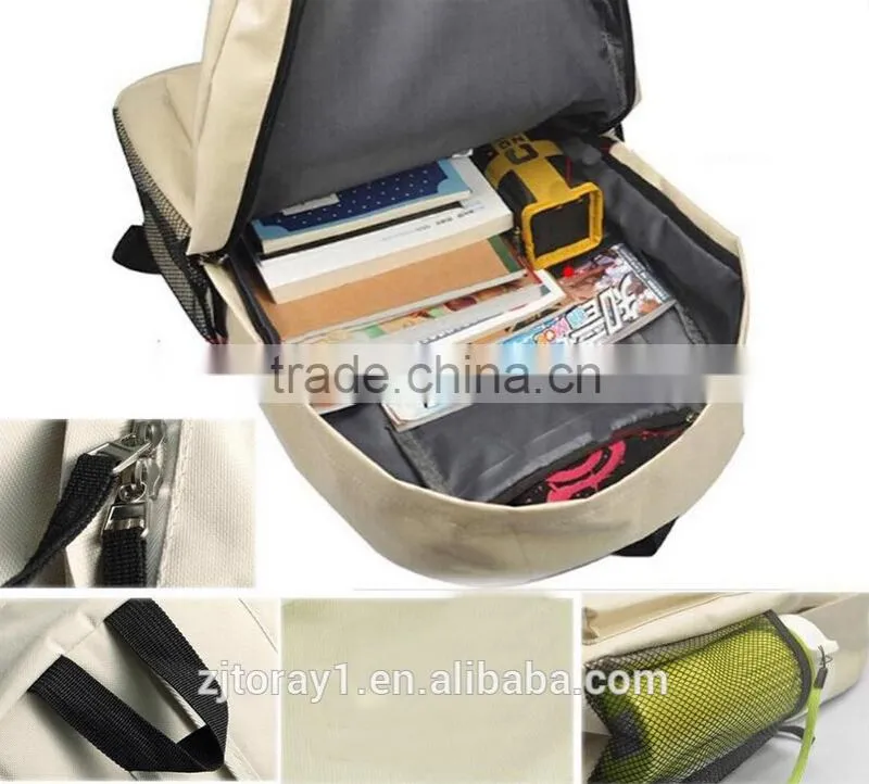 Plain White Custom Logo Backpack School Bag