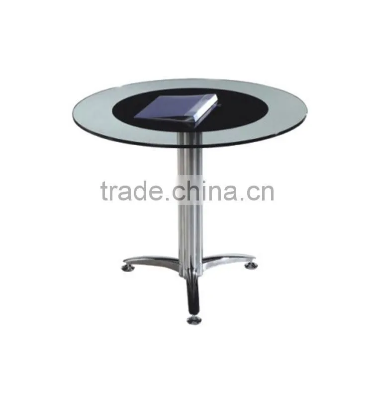 On sale small mental base glass desktop oval conference table
