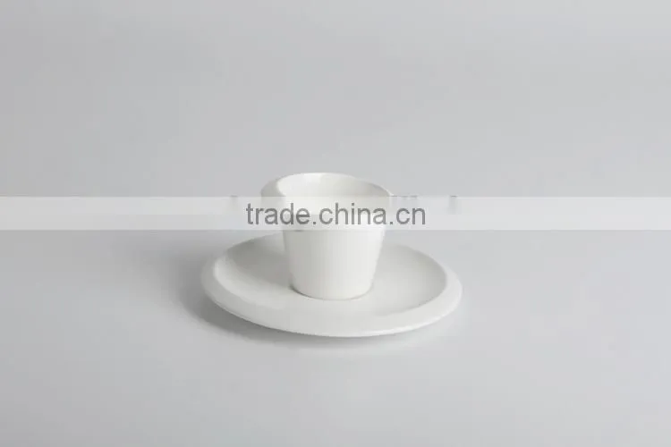 plain fine China ceramic teacup with saucer