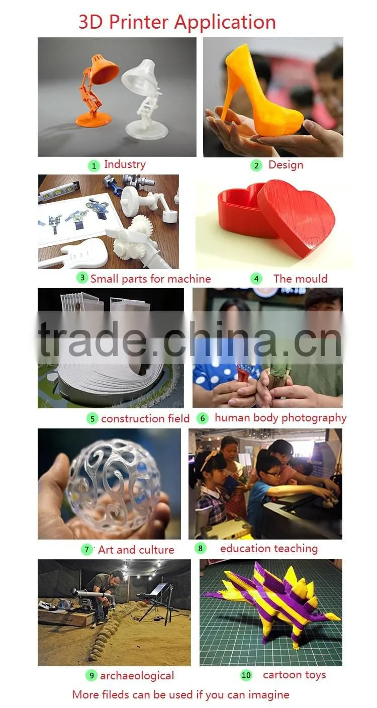 Best desktop Assembled 3D printer for professional user, ready to use with LCD ,0.1 mm solution, big size can be printed cura
