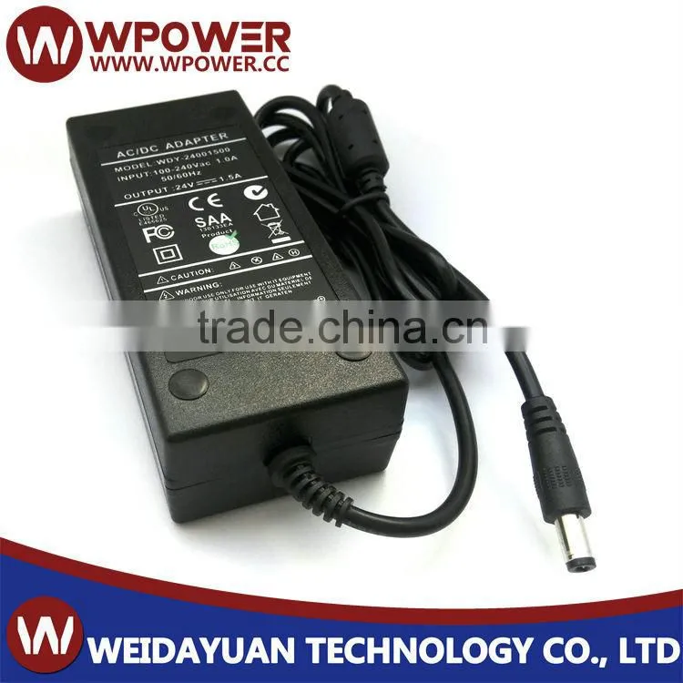 24V 1.5A AC To DC Switching Mode Power Supply Adapter WEIDAYUAN