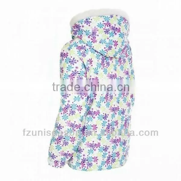 2013 kids fur hooded ski jacket