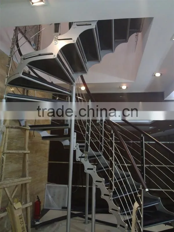 China leading customized steel Curve stairs factory supplier