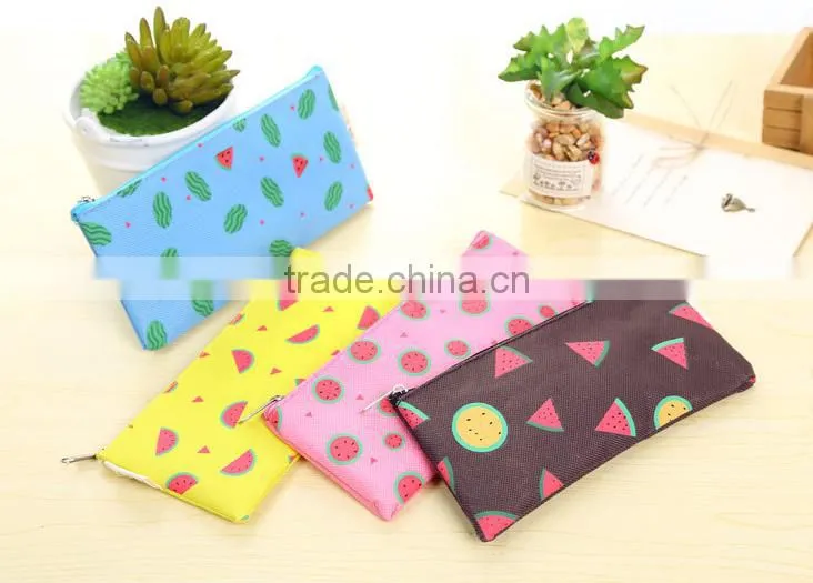 Professional fruit watermelon print zipper pencil bag china supplier