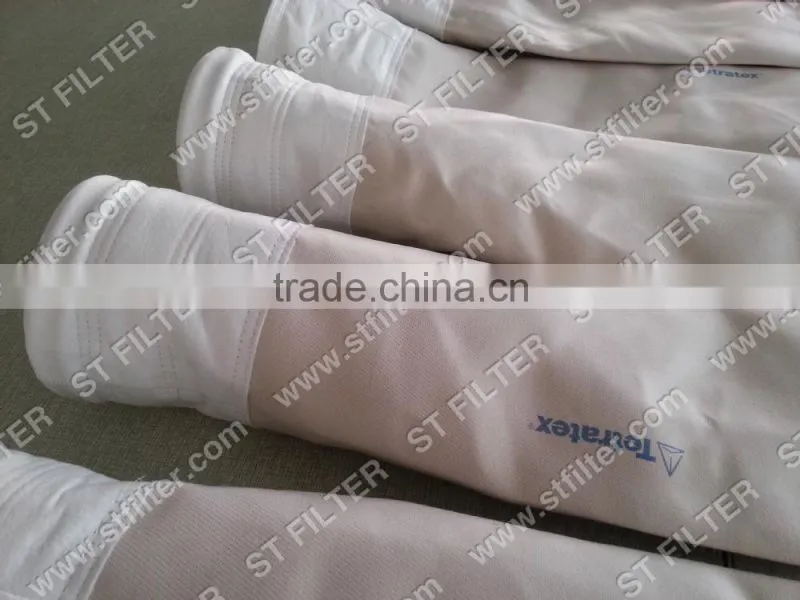 twill weave fiberglass filter bag for titan white,Dia130*4010mm