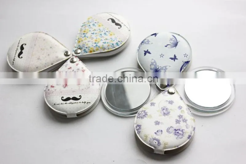 2015 new style water-drop shape foldable travel mirror with swan accessories,ME314-F