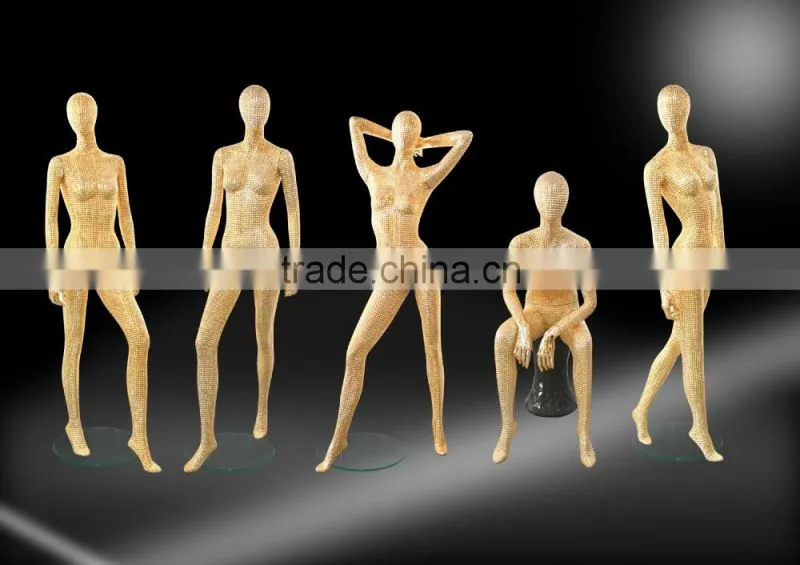 Chrome gold female mannequin