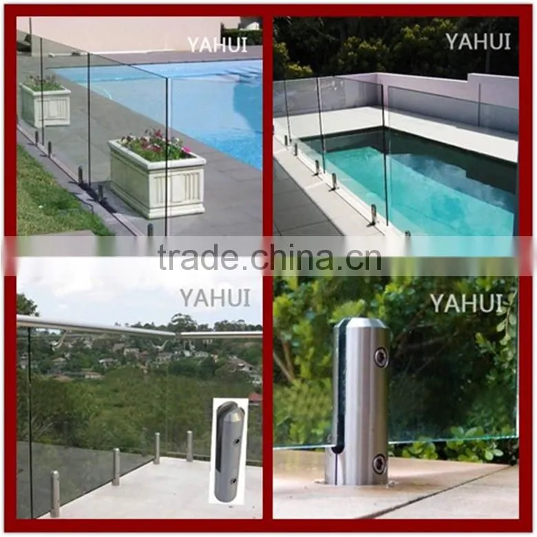 Frameless pool fence spigot