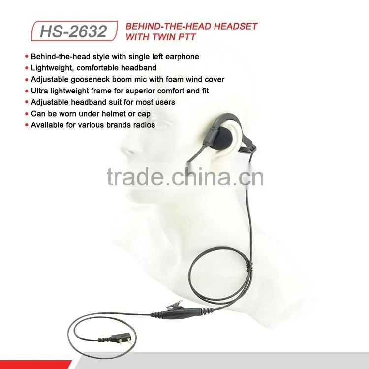 Heavy Duty Headset With Quick Disconnect Jack Adjustable Gooseneck Boom Mic