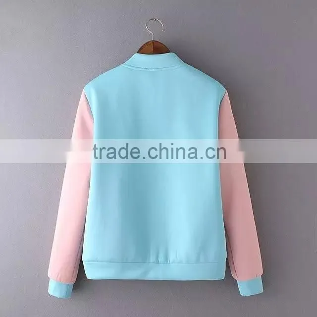 cheap china wholesale clothing colorblock baseball coat
