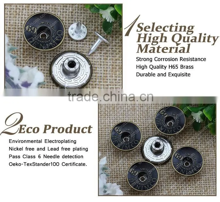 Top Quality Metal Buttons for Blazers for Women and Men's Clothing