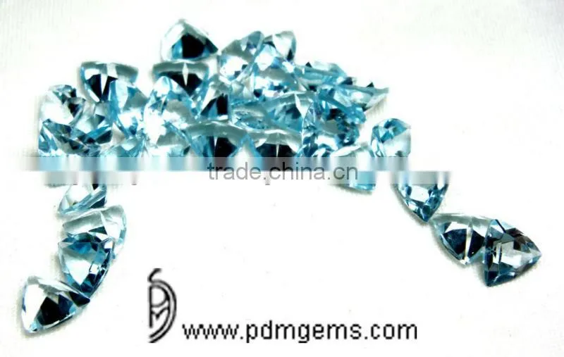 Sky Blue Topaz Semi Precious Gemstone Trillion Cut For Set From Manufacturer/Wholesaler