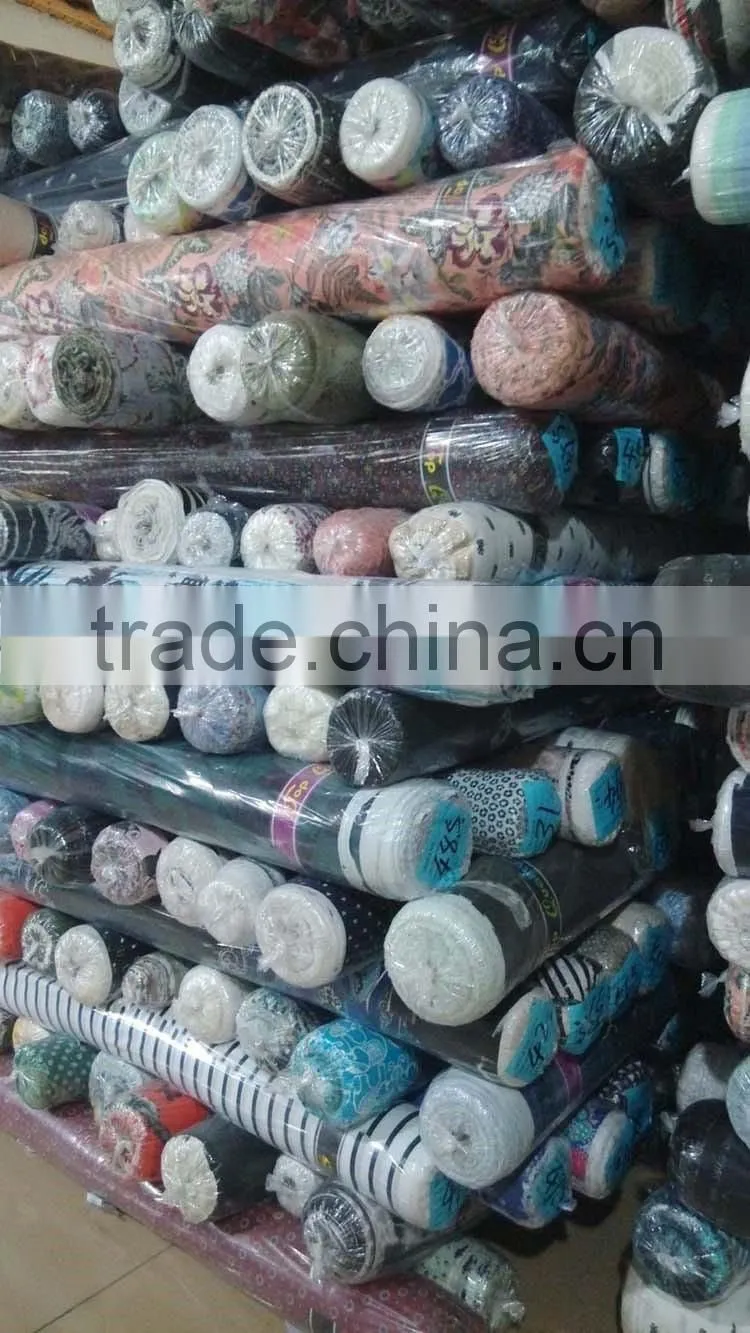 stock woven cotton rayon printed fabric wholesale