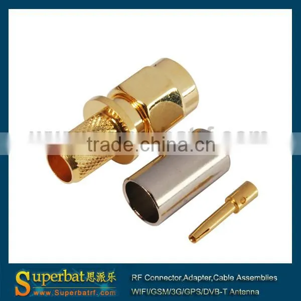 50 Ohm Reverse SMA Plug,Straight ,Crimp Attachment for LMR240