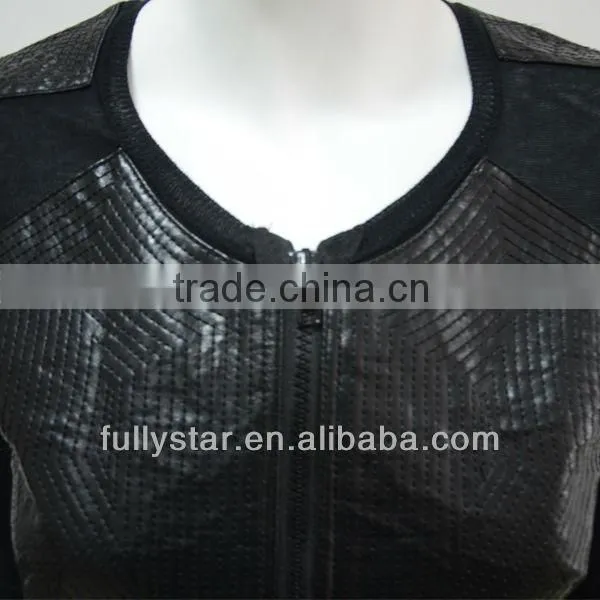 hoody jacket women long sleeve round neck with emb