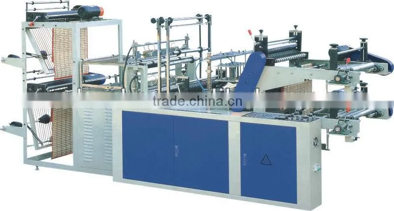 Double-layer computer control with continous-rolled and point-cutting bag making machine