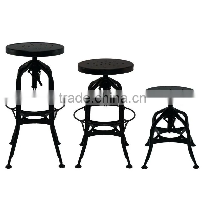 Vintage Kitchen Industrial Metal Singer Bar Stool and Chair