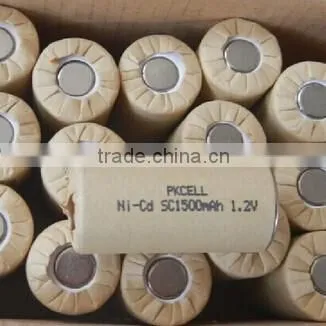 PKCELL Brand Top Quality Rechargeable Nicd Battery Sc 1500mah 1.2v Nicd Battery Sub-c Sub C 1.2v Battery Cell