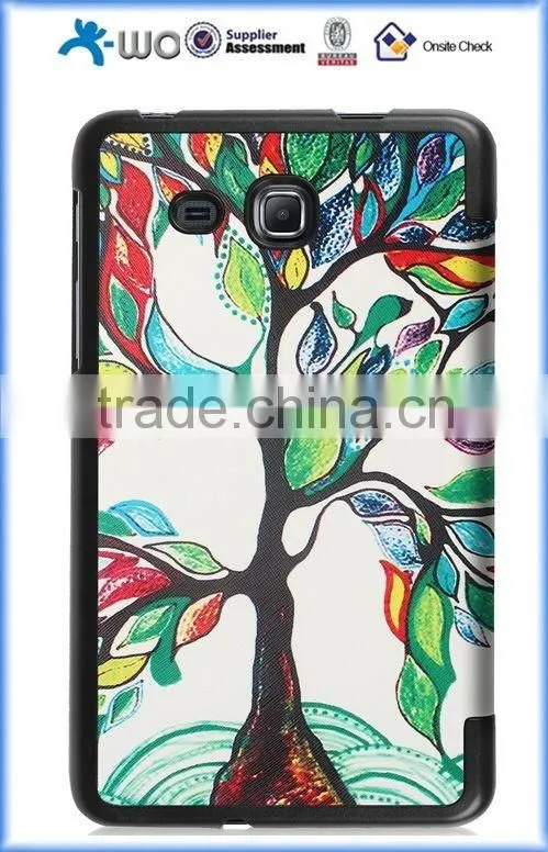 Tri Folding Color Printing Leather Case for Samsung Galaxy Tab A 7.0, Leather Case for Samsung Tab A 7.0 (T280)
