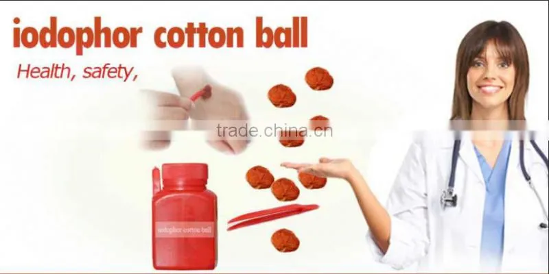sterilize iodophor cotton ball, medical iodophor disinfection cotton ball