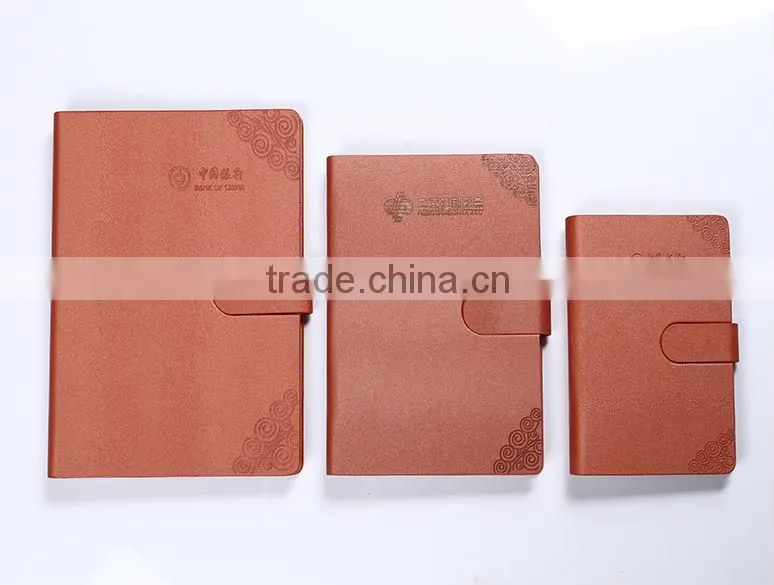 Brown pu leather b4/b5/b6 office exclusive notebook with magnetic clasp