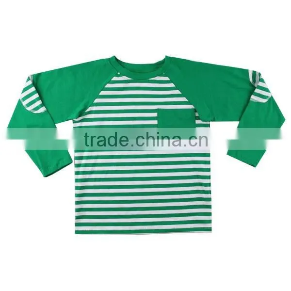 Wholesale long sleeves kids baseball shirt boutique children clothing green sleeves baby boys raglan shirt red Christmas raglan