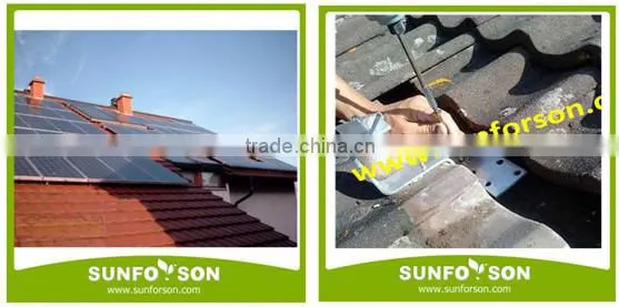 Pitched tile roof solar panel structure
