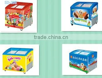Curved Double Door Ice Cream Showcase freezers