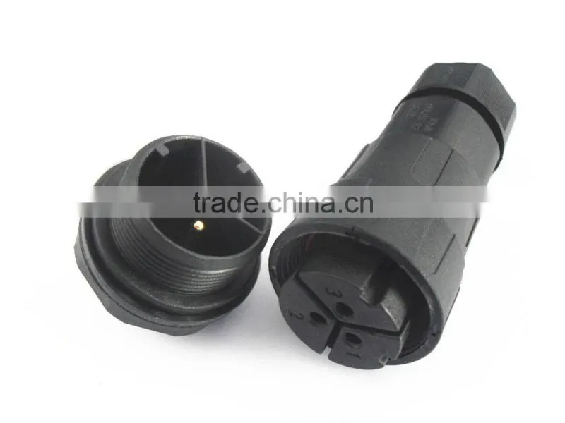LLT 3 pin threaded lock rear panel mount waterproof screw connector