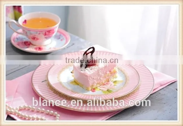 flower and bird coffee tea set in golden edge design
