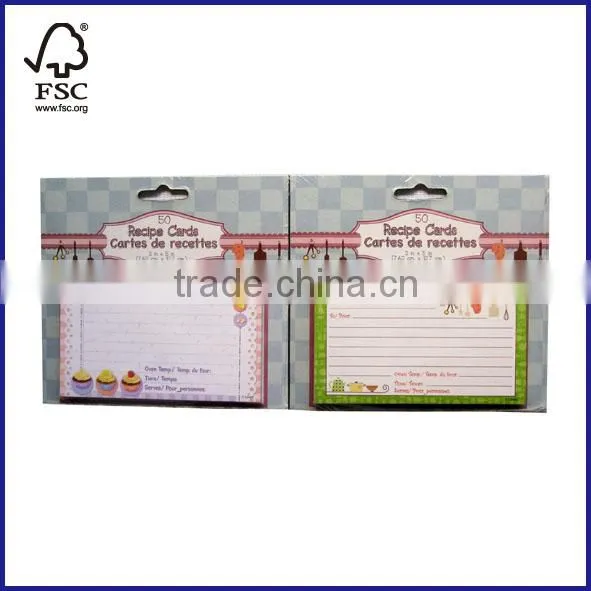 2 subject recipe cards for children