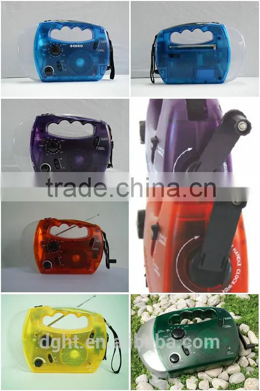 Made in China plastic ABS saving Cheap dynamo radio hand dynamo torch